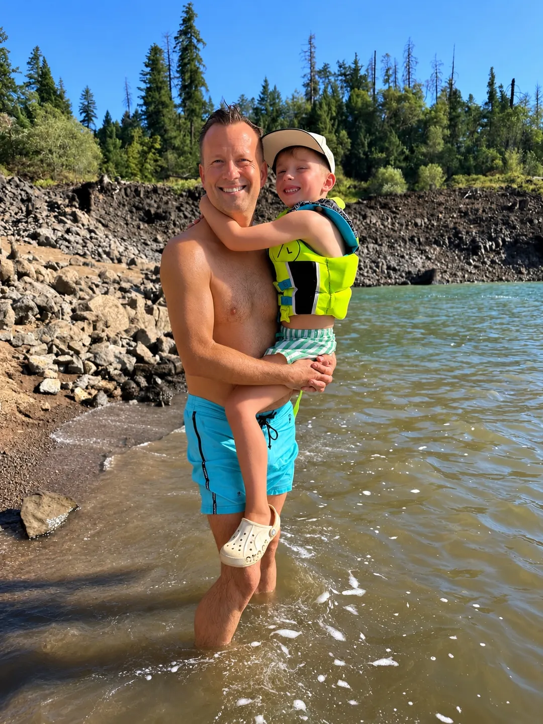 Anthony S. wearing Fluro Aqua - 5"