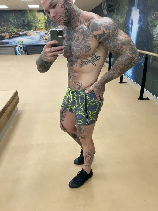 Customer photo from Kyle J. review of Black Tucann Swim Trunks