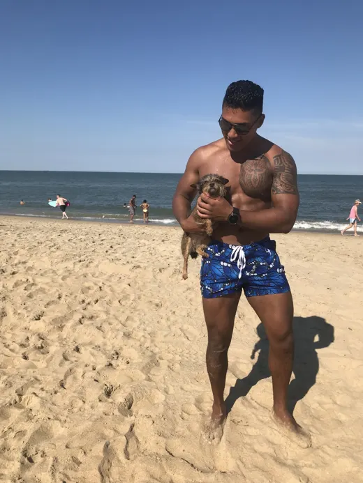 Customer photo from Kyah L. review of Blue Butterflies Swim Shorts