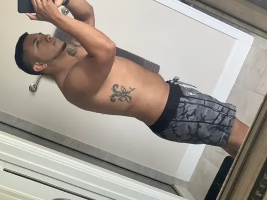 Customer photo from Nick M. review of Striped Camo Grey Swim Short