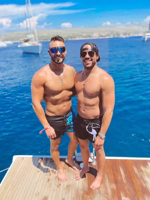 Customer photo from Wayne review of Split Camo Blue Swim Shorts - 3"
