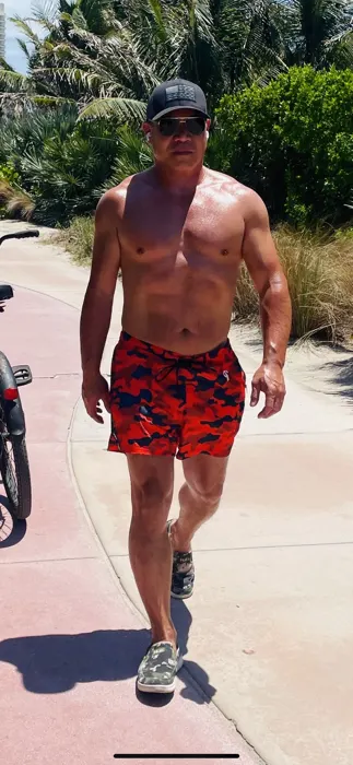 Customer photo from Norbert L. review of Split Camo Black - 3 Inch Swim Shorts