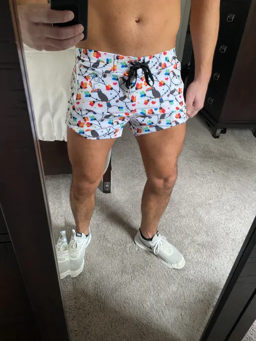 Customer photo from Todd M. wearing Love Birds White Swim Short