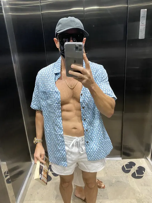 Customer photo from Alex S. review of White Tucann Original Swim Shorts - 3"