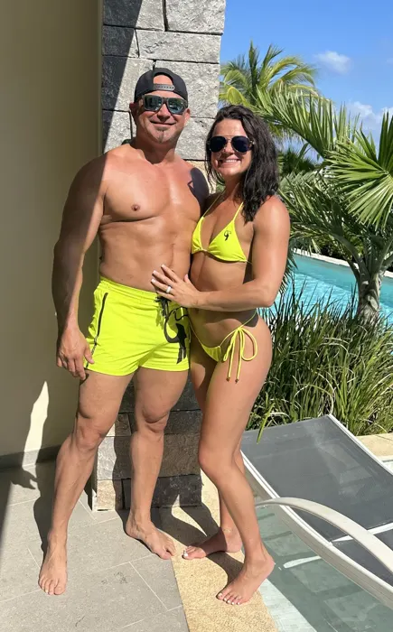 Customer photo from Cassandra H. wearing Fluro Yellow Tucann Swim Shorts - 3"