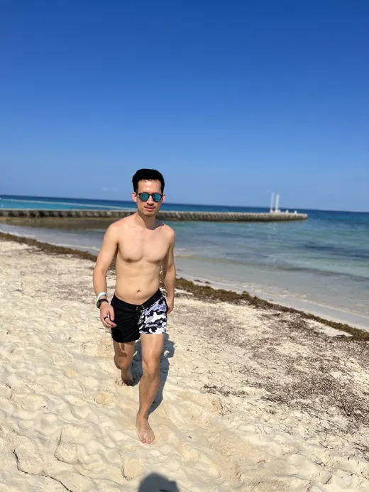 Customer photo from Austin W. review of Split Camo Black - 3 Inch Swim Shorts