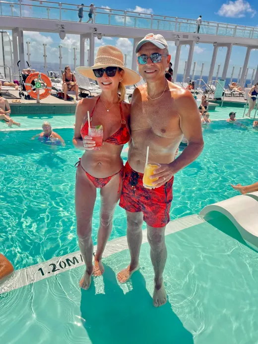 Customer photo from Kelly N. review of Splatter Bikini Top - Red