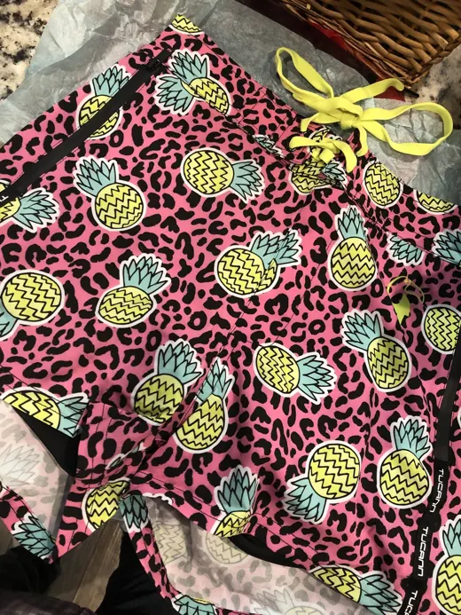 Customer photo from Owen M. review of Pineapple Pink Swim Shorts - 3"