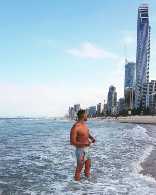 Customer photo from Chris W. review of Coral Blue Swim Shorts