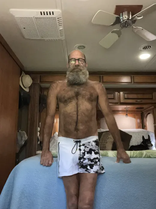 Customer photo from Anonymous wearing Split Camo White Swim Shorts - 3"