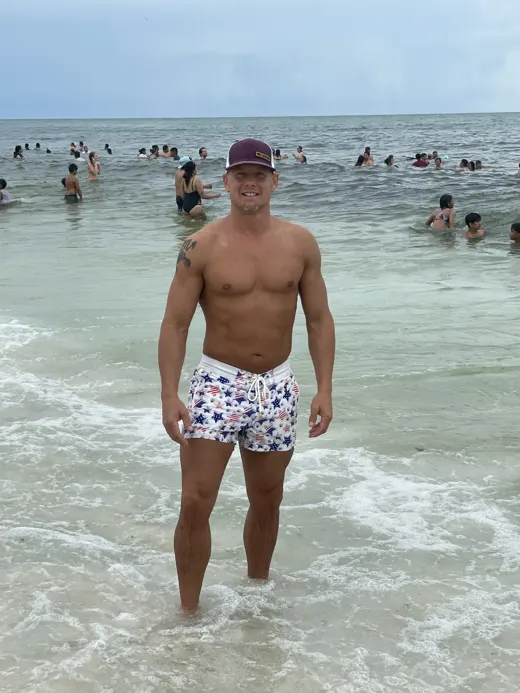 Customer photo from Randall D. review of USA Series Swim Trunk - Stars - 3"
