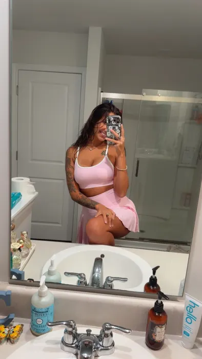 Customer photo from Cheyanne P. review of Pink Active Skort