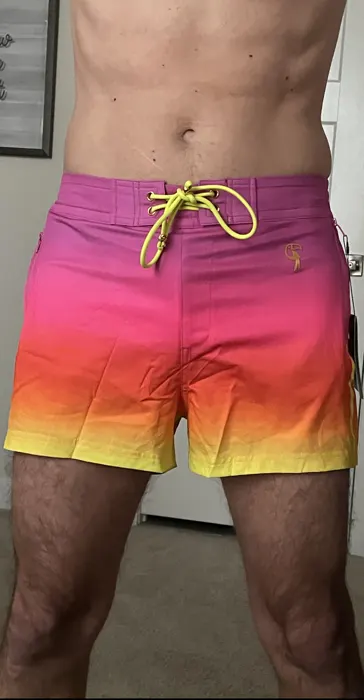 Customer photo from Jarrod P. review of Faded Saffron Swim Trunks - 3"