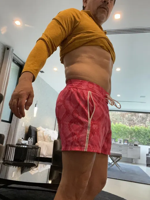 Customer photo from Rafael S. review of Snake Skin Pink Swim Shorts