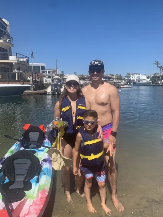 Customer photo from Casey G. review of Drip Series Swim Shorts - Watermelon Drip - 3"