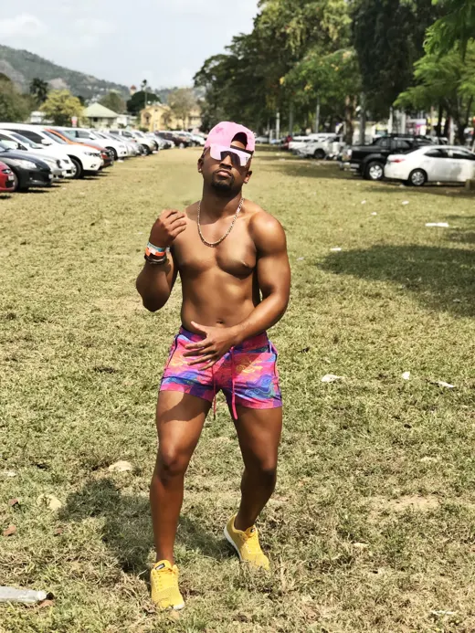Customer photo from Howard P. review of Colour Swirl Pink Swim Shorts