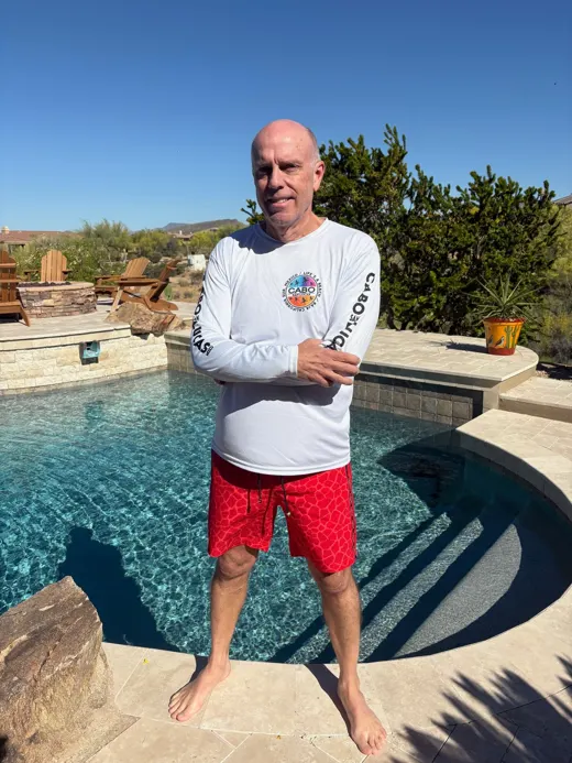 Customer photo from Michael F. review of Splatter Swim Shorts Green - 7"