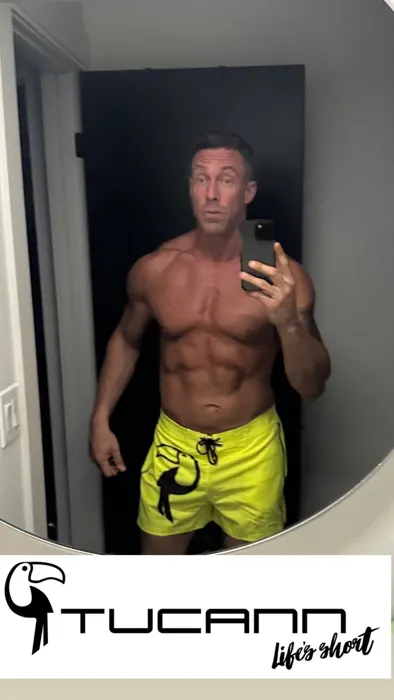 Customer photo from Kurt S. review of Fluro Yellow Tucann Swim Shorts - 3"
