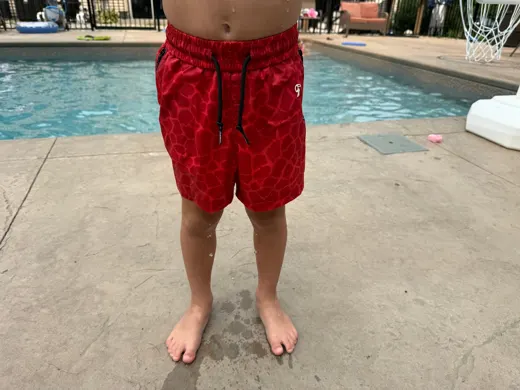 Customer photo from Anthony T. review of Kids Shorts-Red Mirage