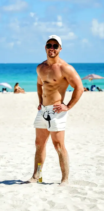 Customer photo from Calvin P. review of White Tucann Original Swim Shorts - 3"