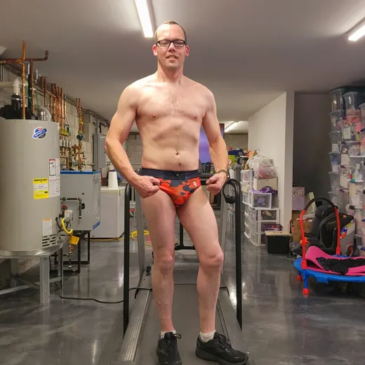 Customer photo from Steve S. review of Red Camo Swim Briefs