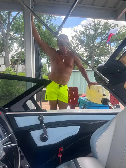 Customer photo from Leah D. review of Fluro Yellow Swim Shorts V2 - 3"