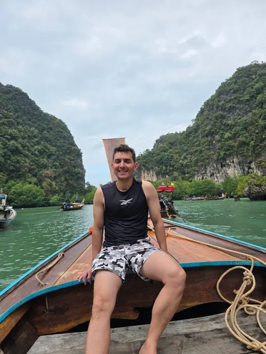 Customer photo from Conrad P. review of White Camo Swim Trunks - 5"